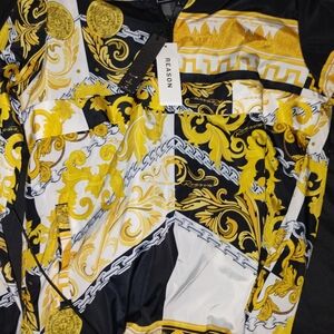 Reason Black and Yellow Patterned Jacket